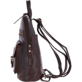 Small Vintage Leather Backpack Brandy – G25