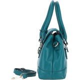 Premium Leather Shoulder Bag with Detachable Crossbody Strap Green: Y-56