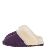 Women's Classic  Suede Sheepskin Slippers Purple: FEN-LADIES SLIPPERS