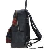 Exquisite Ashwood Leather & Harris Tweed® Cloth Large Rucksack Black/Green/Red: TW-43-07-BR