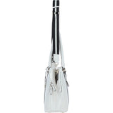 Ashwood 3 Section Large Leather Handbag White: X-39
