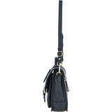 Ashwood Leather & Harris Tweed® Cloth Large Satchel Bag with Twist Lock Black/White: TW-35-12-BW