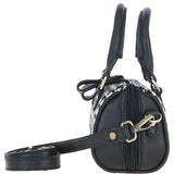 Ashwood Leather & Harris Tweed® Cloth X-Small Barrel Bag Black/White: TW-60-12-BW