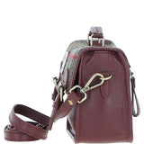 Ashwood Leather & Harris Tweed® Cloth Small Satchel Bag Wine/Mcload: TW-67-17-WM
