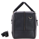 Mens Leather Holdall Weekend Bag Black: CALVIN
