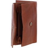 Women's Vintage Wash 12 Card Leather Purse Honey Tan: G-42