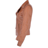 Short Biker Jacket Cognac: MAJESTIC