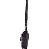 Vintage Small Leather Travel Shoulder Bag Black – G24