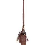 Ashwood Leather & Harris Tweed® Cloth Small Satchel Bag with Twist Lock Tan/Navy: TW-33-011-TN