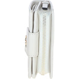 Ashwood Leather RFID Secure Wallet/Purse with Zip and Stud Closure White: X-30