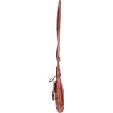 Compact Leather Phone Bag with Adjustable Strap and Brass Hardware Bridge: tl-002