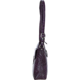 Ashwood Leather Croc-embossed Crossbody X Shoulder Bag for Woman Purple: 79651