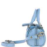 Ashwood Leather & Harris Tweed® Cloth X-Small Barrel Bag Blue/Lt-Blue: TW-60-19-BB