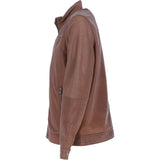 Ashwood Men’s Real Leather Jacket with Mandarin Collar and Zip Brown: NEW COOPER