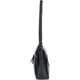 Sleek Luxe Leather Shoulder Bag Black: Mourne