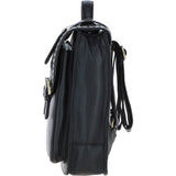 Ashwood Leather & Harris Tweed® Cloth Medium Backpack with Twist Lock Black/White: TW-37-012-BW