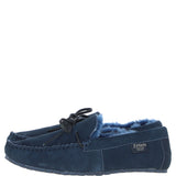 Fenland Classic Mens Suede Sheepskin Maverick Slippers Navy