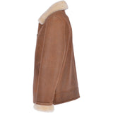 Mens Sheepskin Flying Jacket Whiskey/Cream: KE 007E