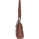 Classic Leather Zipped Shoulder Bag Cognac: Derry