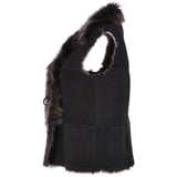 Reversible Toscana Suede Leather Gilet Black: KB-42