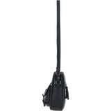 Ashwood Leather Women’s Round Buckle Crossbody Bag Black: S-30