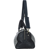 Ashwood Leather & Harris Tweed® Cloth Doctor Holdall Black/White: TW-46-12-BW