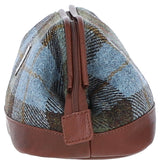 Ashwood Leather & Harris Tweed® Cloth Unisex Washbag Tan/Mcload:  TW-40-02-TM