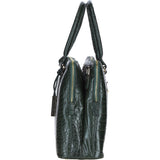 Large Leather Handbag Green/croc: Gina