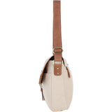 Fenland Canvas & Leather Crossbody Bag Tan/cream: FEN-754