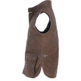 Mens Diamond Quilted Leather Gilet Brown 27 : M-15 vest