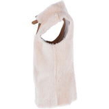 Slimline Reversible Suede Sheepskin Body Warmer Biscuit Tan: KB-714