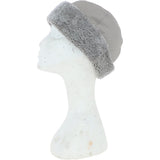 Ladies Luxury Leather And Sheepskin Hat Light Grey: KB-496