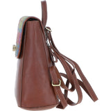 Ashwood Leather & Harris Tweed® Cloth Compact Backpack Tan/Purple: TW-65-13-TP