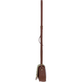 Ashwood Leather & Tweed Saddle Crossbody Bag with Twist Lock Tan/Green Check: TW-30-010-TGNH