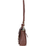 Ashwood Leather & Harris Tweed® Cloth Large Satchel Bag with Twist Lock Tan/TL Blue: TW-35-05-TB