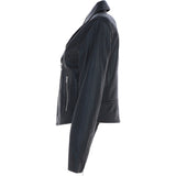 Women’s Genuine Leather Slim Fit Biker Jacket Black: Caro