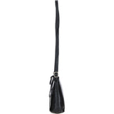 Elegant Leather Crossbody Bag Black: Delilah
