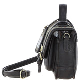 Ashwood Leather & Harris Tweed® Cloth Mini Satchel Bag with Twist Lock Brown/Green: TW-32-09-BG
