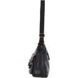 Vintage Two Pocket Leather Shoulder Bag Black – G21