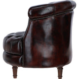 Luxury Ashwood Leather Chesterfield Single Chair Chestnut: LF-183