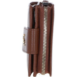 Ashwood Leather RFID Secure Wallet/Purse with Zip and Stud Closure Tan: X-30
