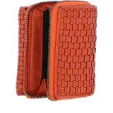 Vintage Woven Leather 7 Card Purse Orange:  D-82