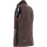 Ashwood Leather x Harris Tweed Men's Gilet Brown/Red/Green: TW-901-07-BR