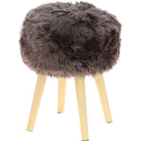 New Zealand Sheepskin Stool Mink: SHORT SHEEPSKIN STOOL