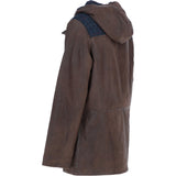 Ashwood Leather x Harris Tweed Men’s Hooded Casual Jacket Brown/Navy: TW-905-011-BN