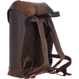 Vintage Oily Hunter Leather Backpack Brown: Kane