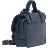 Stylish Ashwood Leather Small Satchel Bag Navy: Y-61