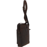 Tablet Friendly Medium Vintage Leather Body Bag Brown: Paddy