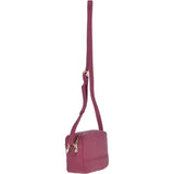 Zip Around 2 Section Small Leather Cross Body Bag Fuchsia – 62103