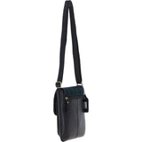 Ashwood Leather & Harris Tweed® Cloth Twist Lock Crossbody Bag Black/Watch: TW-31-03-BW